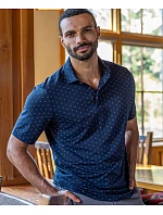 Cutter & Buck Virtue Polo Printed Men Pánske funkčné polo „Printed“ 68.4432 čierne Cutter & Buck Virtue Polo Printed Men Pánske funkčné polo „Printed“ 68.4432 čierne
