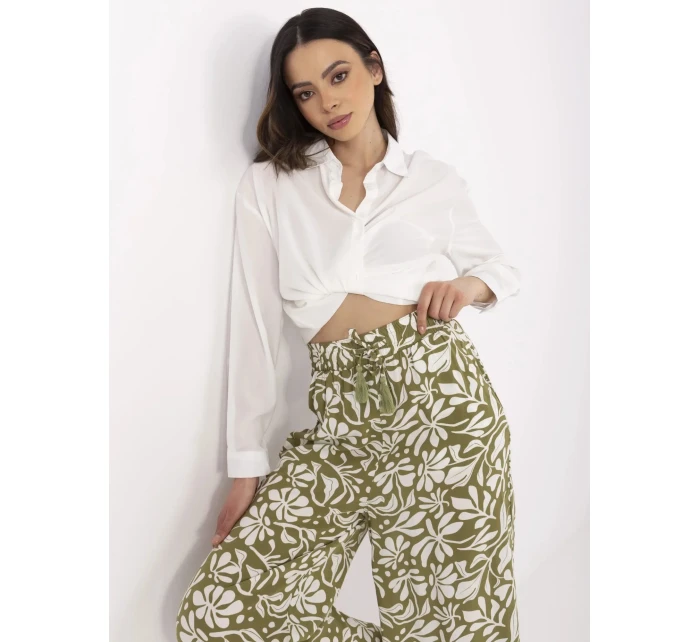 Nohavice D73771M62237H olivovo zelené