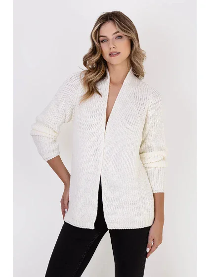 Dámsky sveter bez gombíkov SWE120 krémový - MKM Dámsky sveter bez gombíkov SWE120 krémový - MKM