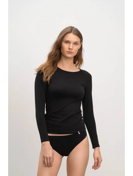 Dámské triko s dlouhým rukávem model 21750278 Černá - Vamp