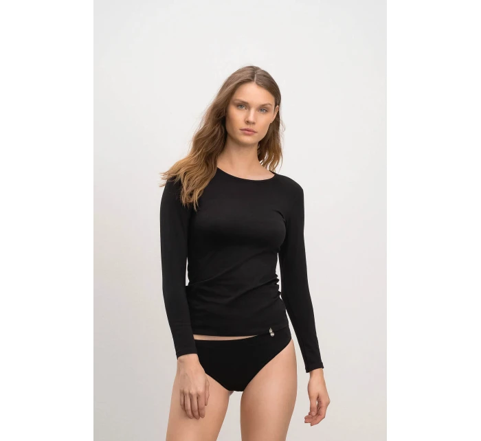 Dámské triko s dlouhým rukávem model 21750278 Černá - Vamp