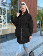 Čierna dámska oversize zimná bunda (736ART)