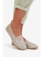 Dámské nazouvací baleríny s květinami zlaté model 22026526 - EVENTO