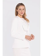 S432 Elegantné sako s ozdobnou mašľou - ecru