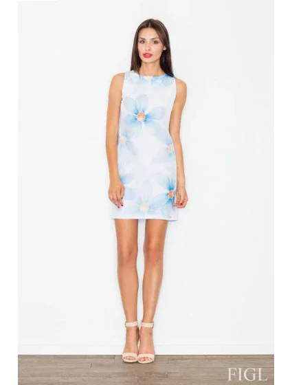Dámske šaty M498 modro bielej - Figl