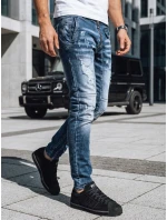 Pánske tmavomodré džínsové nohavice FashionStreet UX3828