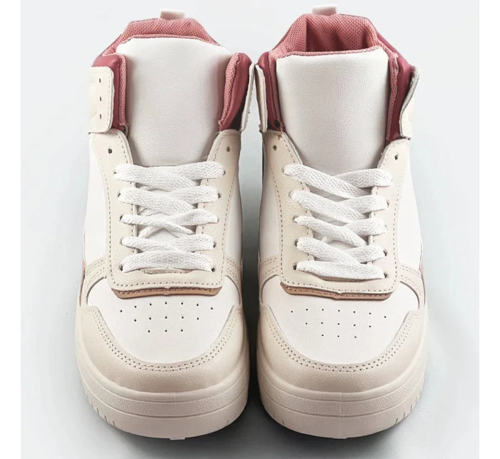 Béžovo-ružové členkové dámske tenisky sneakers (WH2122)