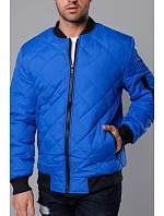 Modrá prošívaná pánská bunda typu "bomber" model 18344889 - J.STYLE