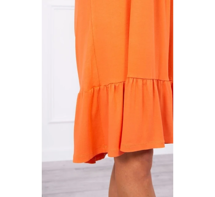 Šaty s tenkými ramienkami tmavo marhuľovej farby