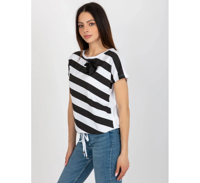 Bluzka RV BZ model 18547375 biało czarny - FPrice Bluzka RV BZ model 18547375 biało czarny - FPrice