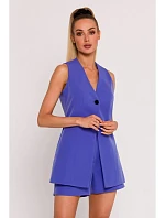 M776 Bunda bez rukávov s jedným gombíkom - svetlo fialová