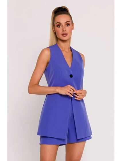 model 19660627 Sako bez rukávů s jedním knoflíkem světle fialové - Moe