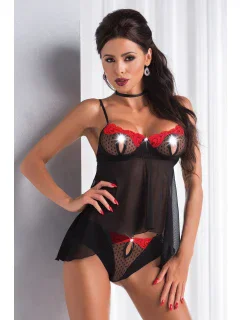 Letizia Čierno-červená košieľka + otvorený spodný diel ZADARMO! - Irall