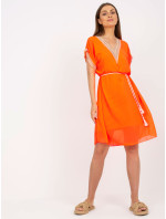 Fluo oranžové letné šaty jednej veľkosti