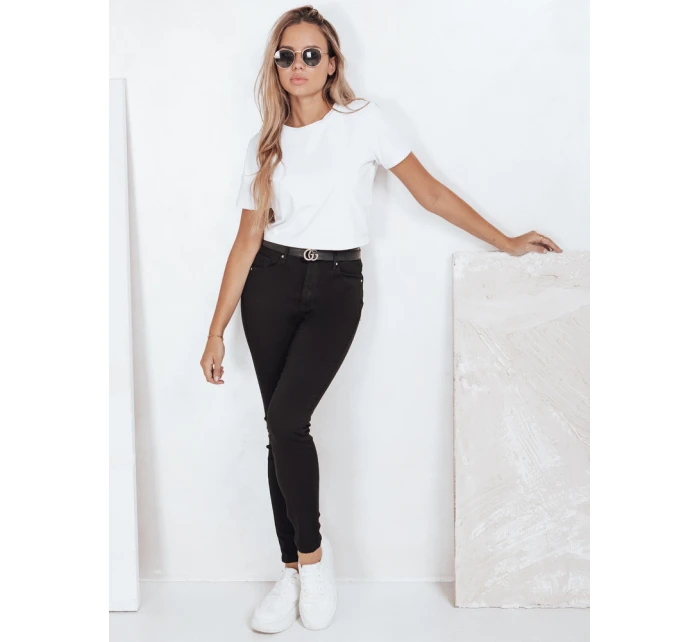 Dámske skinny džínsy čierne FashionStreet UY2756