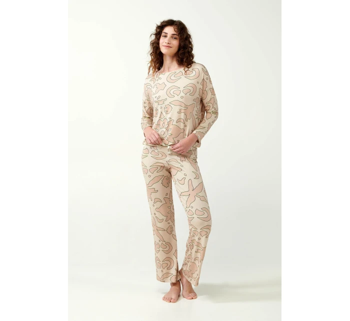 Vamp - Béžové pyžamo s potlačou 21093 - Vamp Vamp - Béžové pyžamo s potlačou 21093 - Vamp