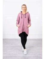 Mikina se zipem na zádech tmavě růžová