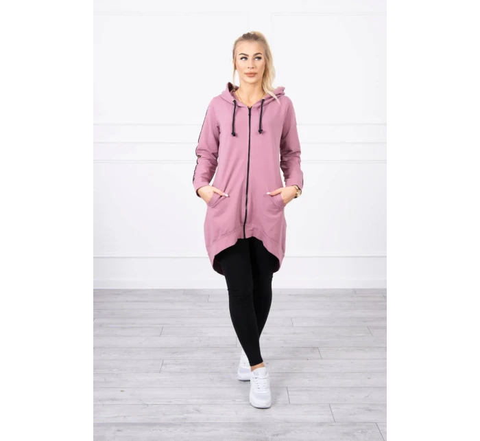 Mikina se zipem na zádech tmavě růžová