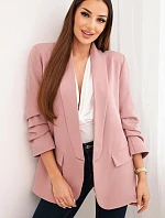 Elegantné sako s klopami tmavoružovej farby