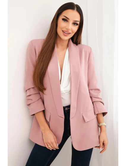 Elegantné sako s klopami tmavoružovej farby Elegantné sako s klopami tmavoružovej farby