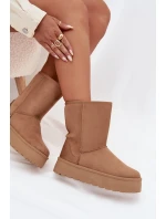 Dámské Zimní Boty S Kožíškem Hnědé model 21706810 - Boto Dámské Zimní Boty S Kožíškem Hnědé model 21706810 - Boto