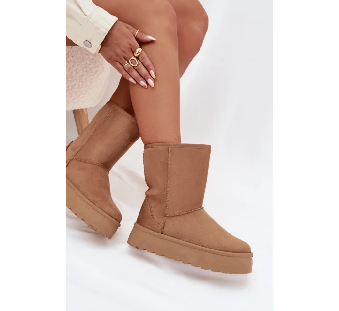 Dámské Zimní Boty S Kožíškem Hnědé model 21706810 - Boto Dámské Zimní Boty S Kožíškem Hnědé model 21706810 - Boto