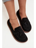 Kožené semišové mokasíny typu barefoot Zazoo 322 černé Kožené semišové mokasíny typu barefoot Zazoo 322 černé