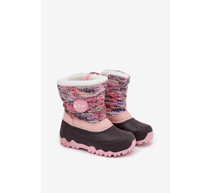 Dětské zimní boty pro dívky na zip Lee Cooper LCJ-25-10-3770 růžové Dětské zimní boty pro dívky na zip Lee Cooper LCJ-25-10-3770 růžové