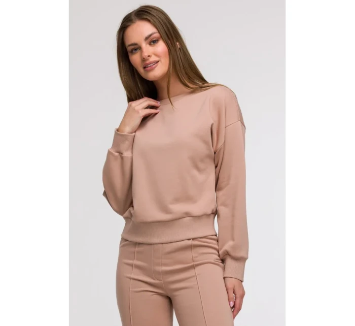 B293 Mikina s otvoreným chrbtom - mocca