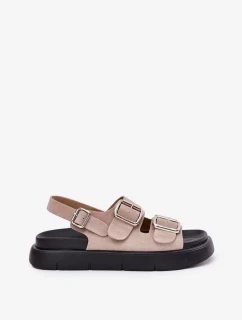 Dámske semišové sandále s prackami Big Star - svetloružové