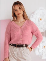 Dámský oversize žebrovaný svetr růžový Dstreet model 21986105 - FashionStreet