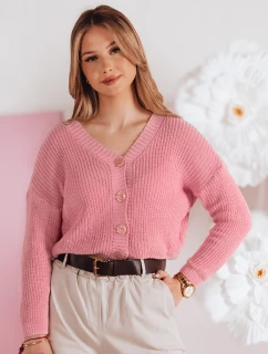 Dámsky nadrozmerný rebrovaný sveter SWEETDREAM ružový FashionStreet MY2460