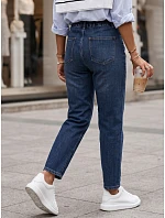 Dámské džíny Mom Fit s elastickým pasem, modré, FashionStreet UY3102 Dámské džíny Mom Fit s elastickým pasem, modré, FashionStreet UY3102