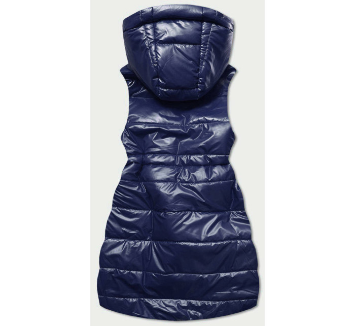 Tmavě modrá lesklá vesta s kapucí model 16807284 - S'WEST