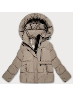 kurtka damska z kapturem ciemny beżowy model 21725771 - S'WEST