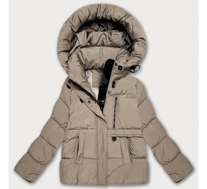 kurtka damska z kapturem ciemny beżowy model 21725771 - S'WEST kurtka damska z kapturem ciemny beżowy model 21725771 - S'WEST