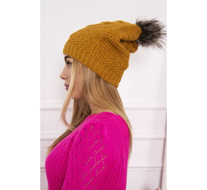 Sandra K210 horčicová fleecová čiapka