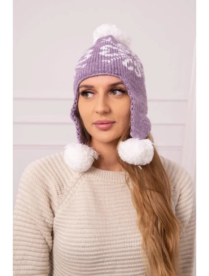 Dámská klapka na uši světle fialová model 20536199 - K-Fashion Dámská klapka na uši světle fialová model 20536199 - K-Fashion