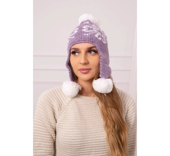 Dámská klapka na uši světle fialová model 20536199 - K-Fashion Dámská klapka na uši světle fialová model 20536199 - K-Fashion