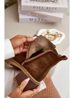 Botki Damskie Ocieplane Na Słupku Eko Zamszowe Brązowe Irissinae Botki Damskie Ocieplane Na Słupku Eko Zamszowe Brązowe Irissinae