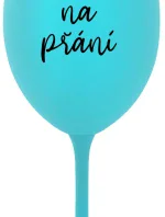 TEXT NA PŘÁNÍ - tyrkysová sklenice na víno 350 ml