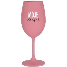 MOJE TERAPIE - růžová sklenice na víno 350 ml MOJE TERAPIE - růžová sklenice na víno 350 ml