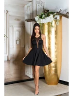 Dámske sexy mini šaty s priehľadným výstrihom 50226 Čierna - KouCla