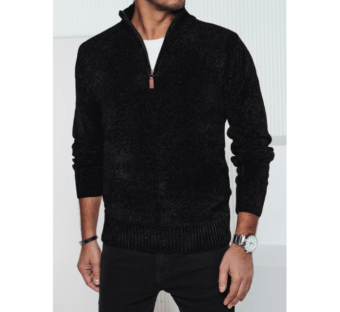 Pánsky čierny sveter FashionStreet WX2235 Pánsky čierny sveter FashionStreet WX2235