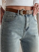 Dámské džínové kalhoty slim fit s páskem modré Dstreet model 21985310 - FashionStreet