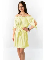 Žlutá dámská tunika ve stylu s páskem model 7231326 - MADE IN ITALY