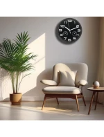 NÁSTENNÉ HODINY 25CM S TEPLOMEROM ČIERNE NÁSTENNÉ HODINY 25CM S TEPLOMEROM ČIERNE