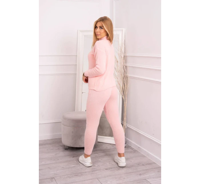 Dvojdielny sveterový set alpaka púdrovo ružový