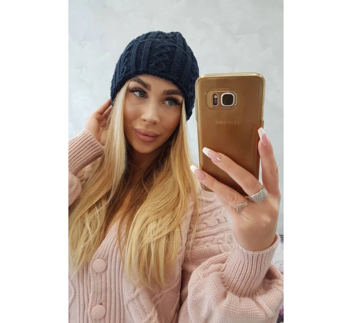 Šiltovka s vyhrňovacím lemom Marzena K206 navy blue