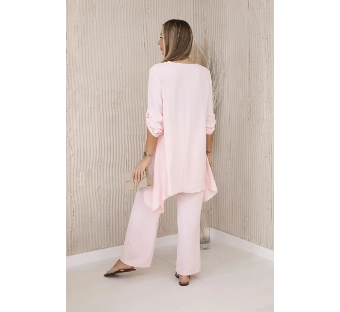 Súprava blúzka + nohavice s príveskom svetlo púdrovo ružová Súprava blúzka + nohavice s príveskom svetlo púdrovo ružová